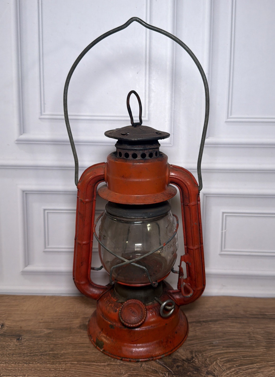 Antique Dietz Comet No 50 Red Kerosene Barn Lantern Fitzall Glass Globe USA