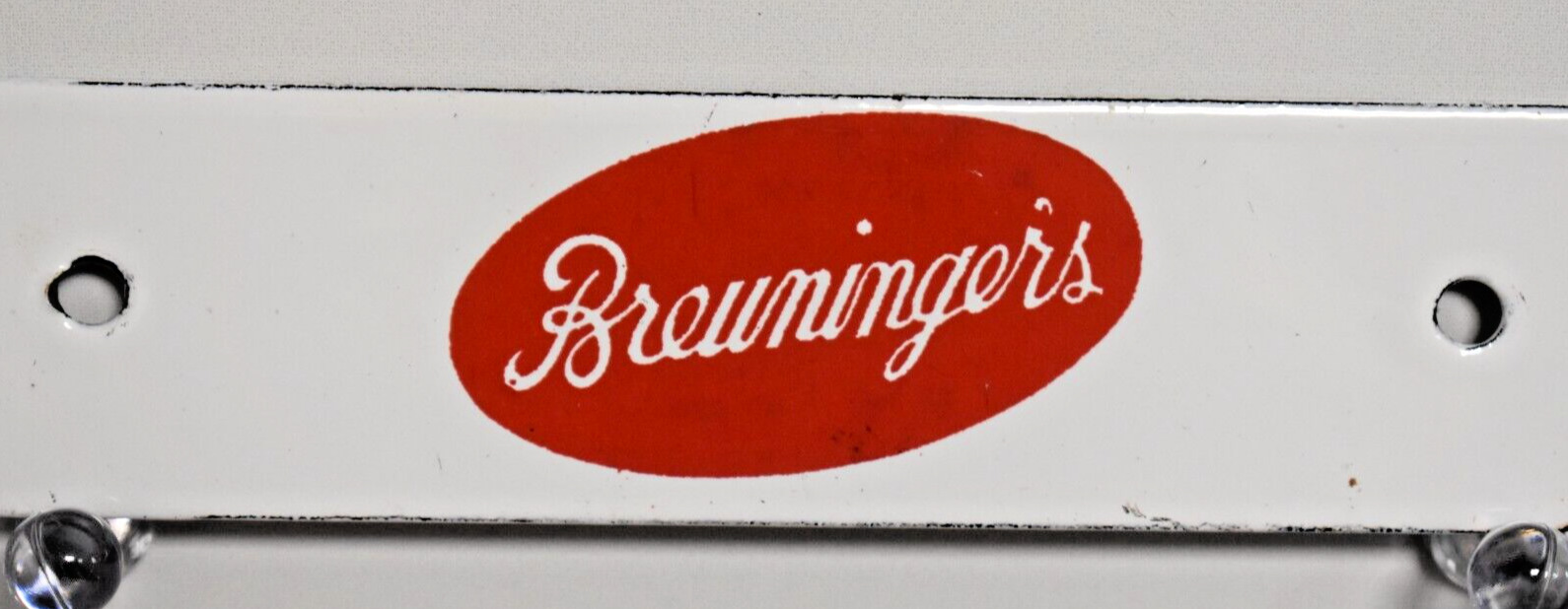 1950 Era Breuninger’s Dairy Milk Farm Crate Porcelain Sign Tag Pennsylvania