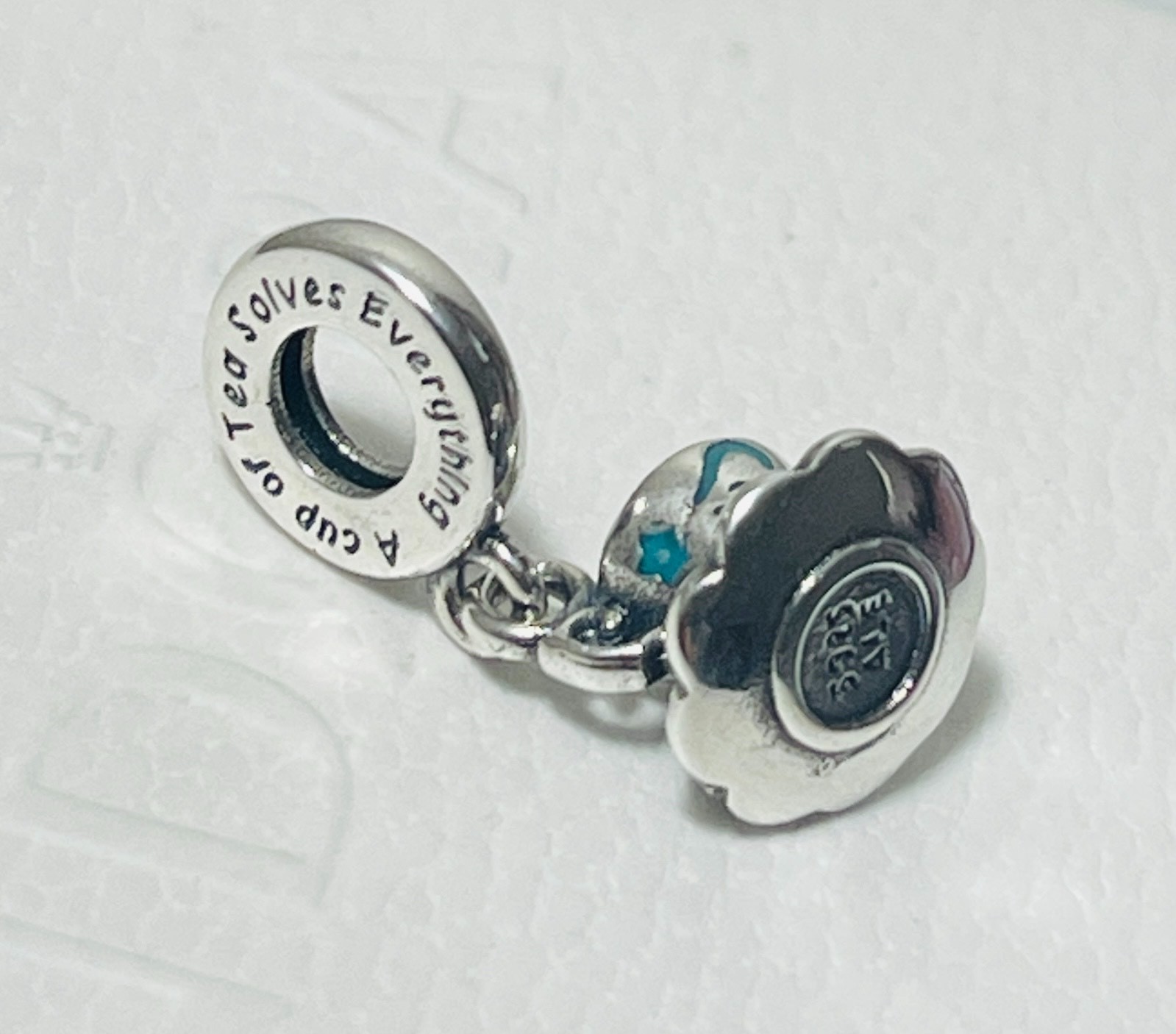 Pandora Teacup Blue Pendant Bracelet Charm \