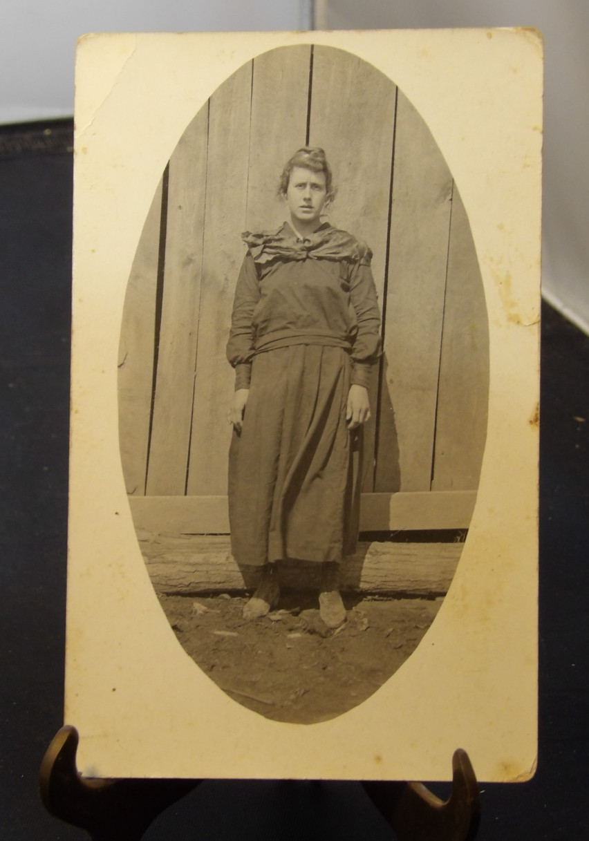 RPPC Postcard circa 1910-Candid Photo-Plain Dressed Woman-Oval