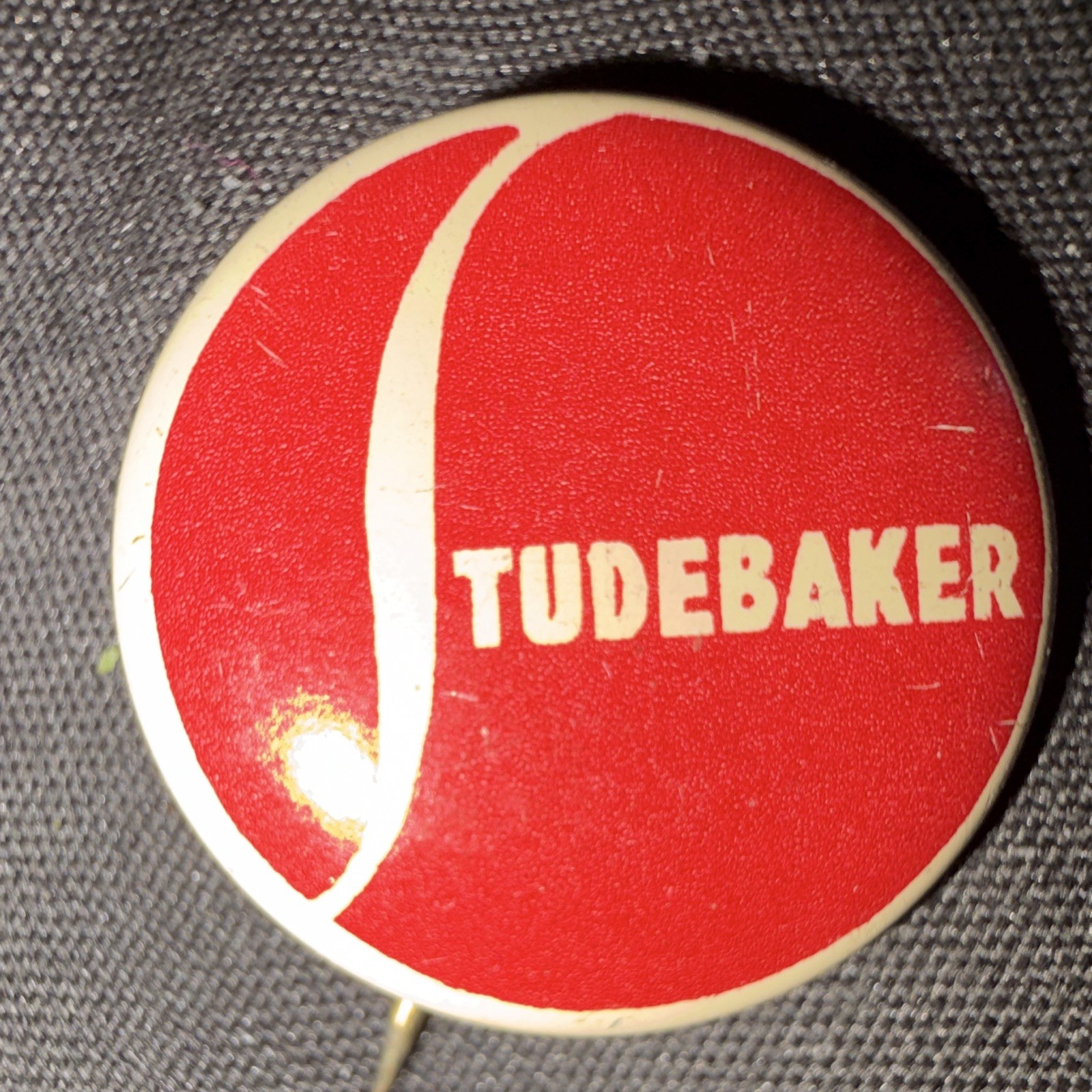 Studebaker Red & White Automobile Advertising Round Pinback Button