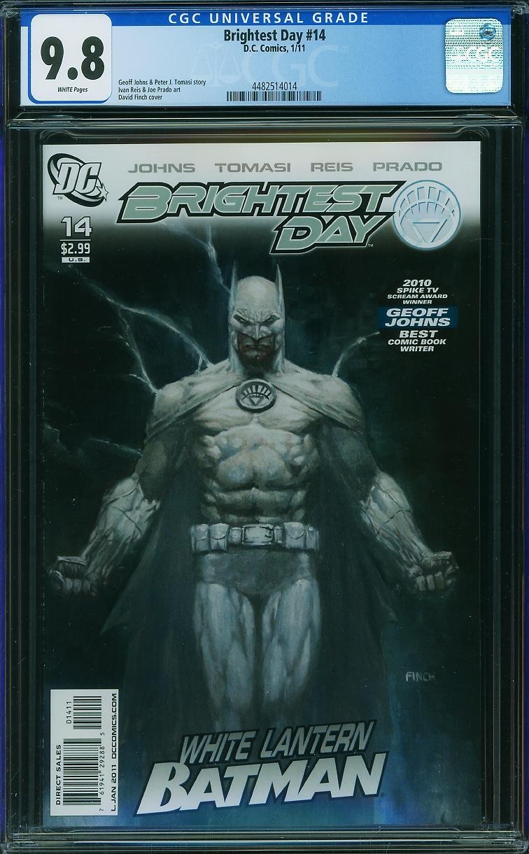 Brightest Day 14 CGC 9.8 NM-MT WP 1st White Lantern Batman David Finch DC