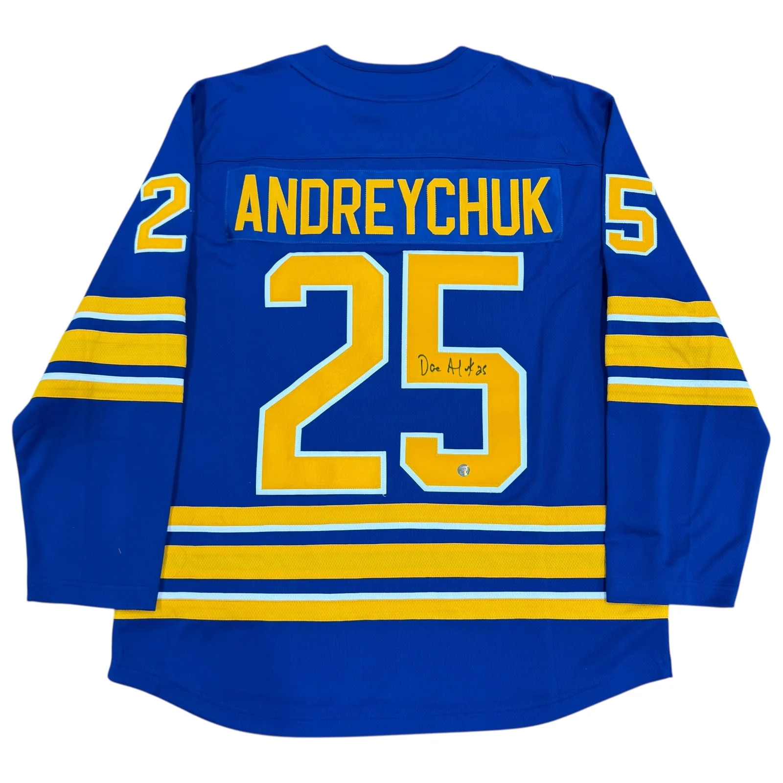 Dave Andreychuk Autographed Buffalo Sabres (Blue #25) Authentic Hockey Jersey -