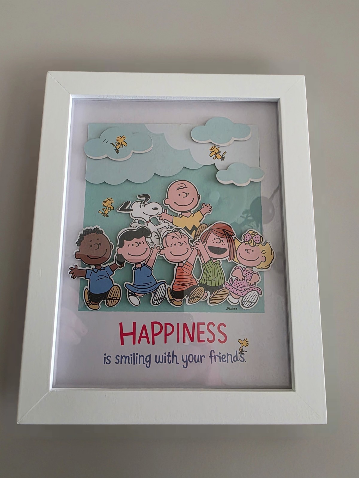 DaySpring Peanuts Happiness is Smiling with your Friends Framed Wall Decor Boxed