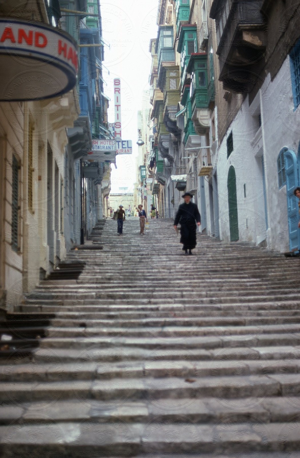 St. Ursula Street Scene Valletta Malta 1975 35MM Kodachrome Slide