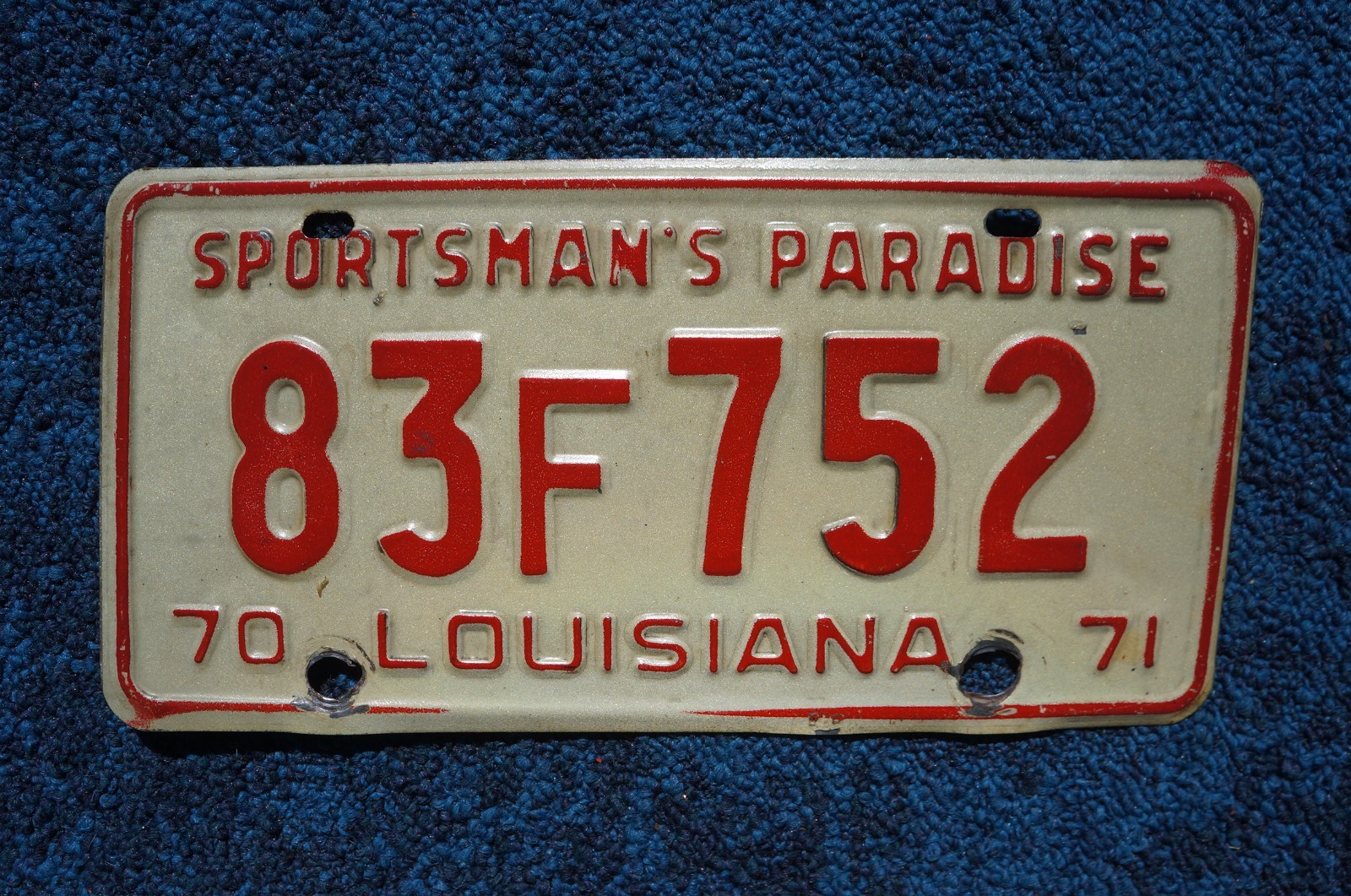 1970 1971 Louisiana License Plate
