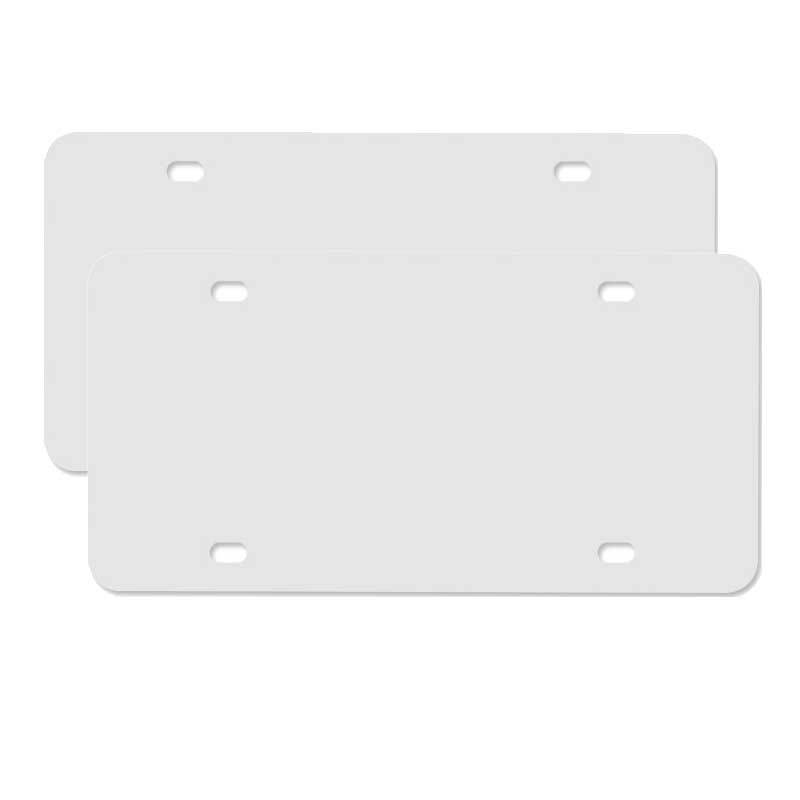 2Pcs US Standard Blank License Plate Aluminum Plate Blank White/Black Plate 6x12