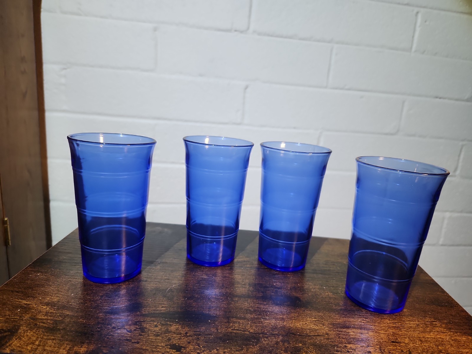 Moderntone Hazel Atlas Depression Glass Glasses Vintage Set of 4