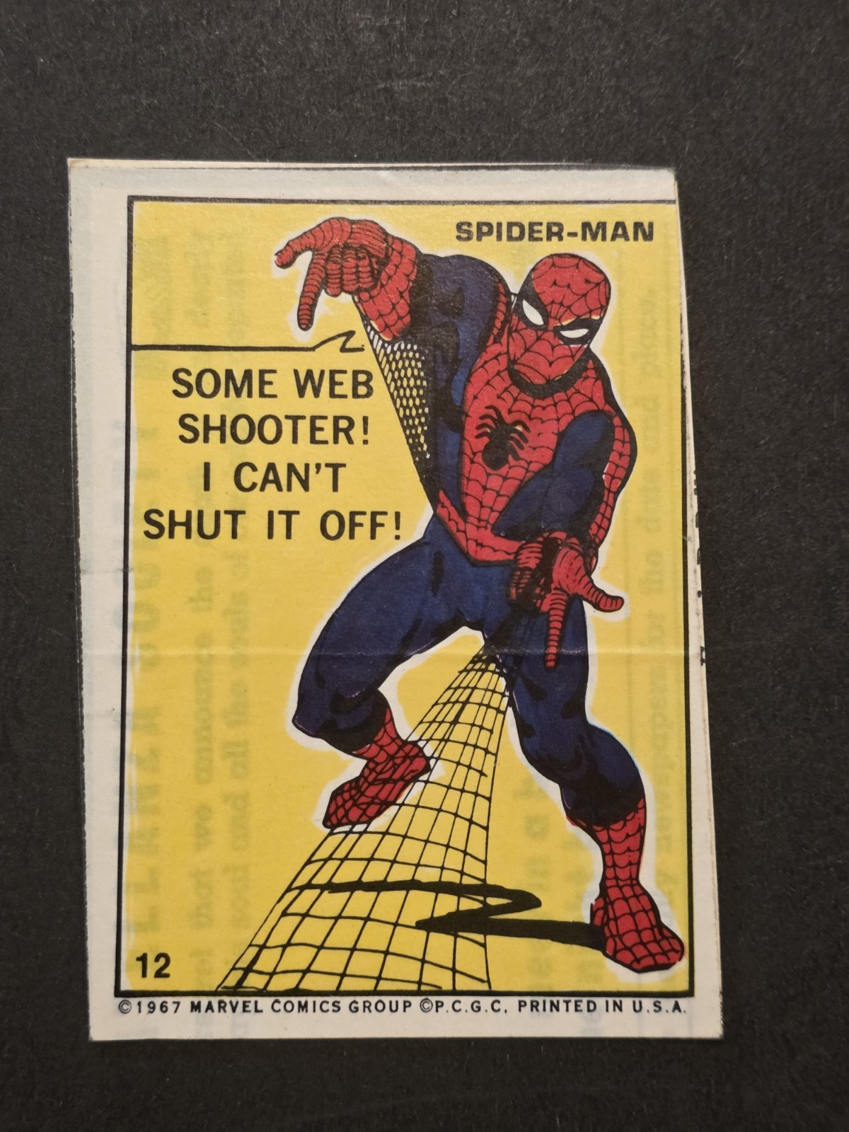 1967 Philadelphia Gum Marvel Super Hero Sticker #12 SPIDER-MAN (Missing BACKING)