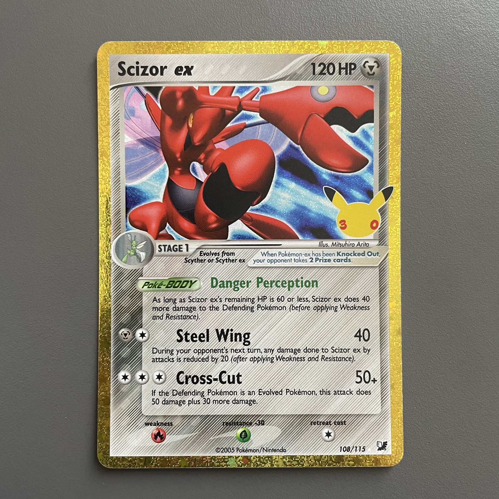 Nintendo Scizor ex 108/115 Ex holo 30th Anniversary