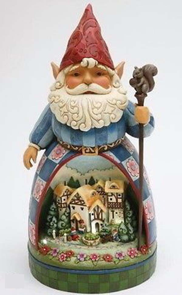 Jim Shore Solar Garden Gnome Diorama, From 2007, New, 20\ Jim Shore Solar Garden Gnome Diorama, From 2007, New, 20\