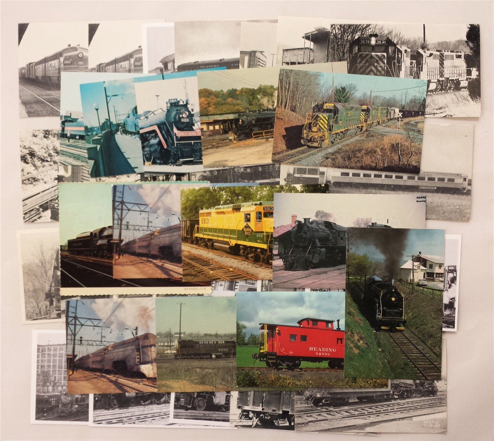 LOT vintage 45pc RAILROAD TRAIN PHOTOGRAPH POSTCARDS reading pa LOCOMOTIVE prr LOT vintage 45pc RAILROAD TRAIN PHOTOGRAPH POSTCARDS reading pa LOCOMOTIVE prr