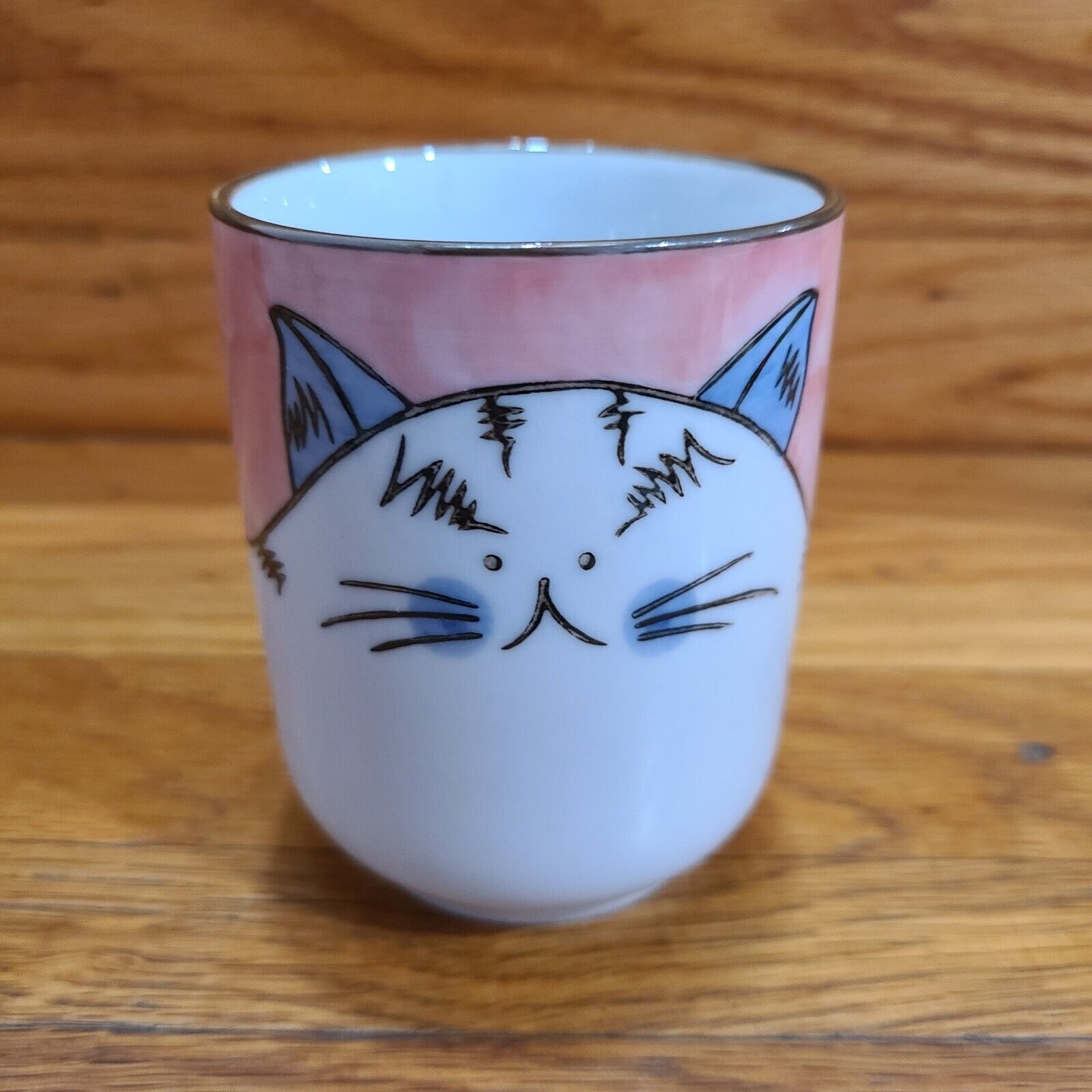 Creative co-op cute angry cat stoneware cup