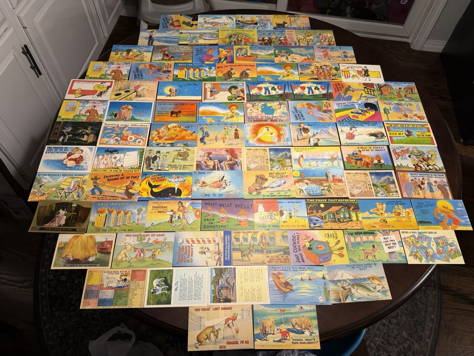 HUGE Lot 105 Vintage Comic Postcards 1940s Linen Near Mint NM WWII 104 Unposted