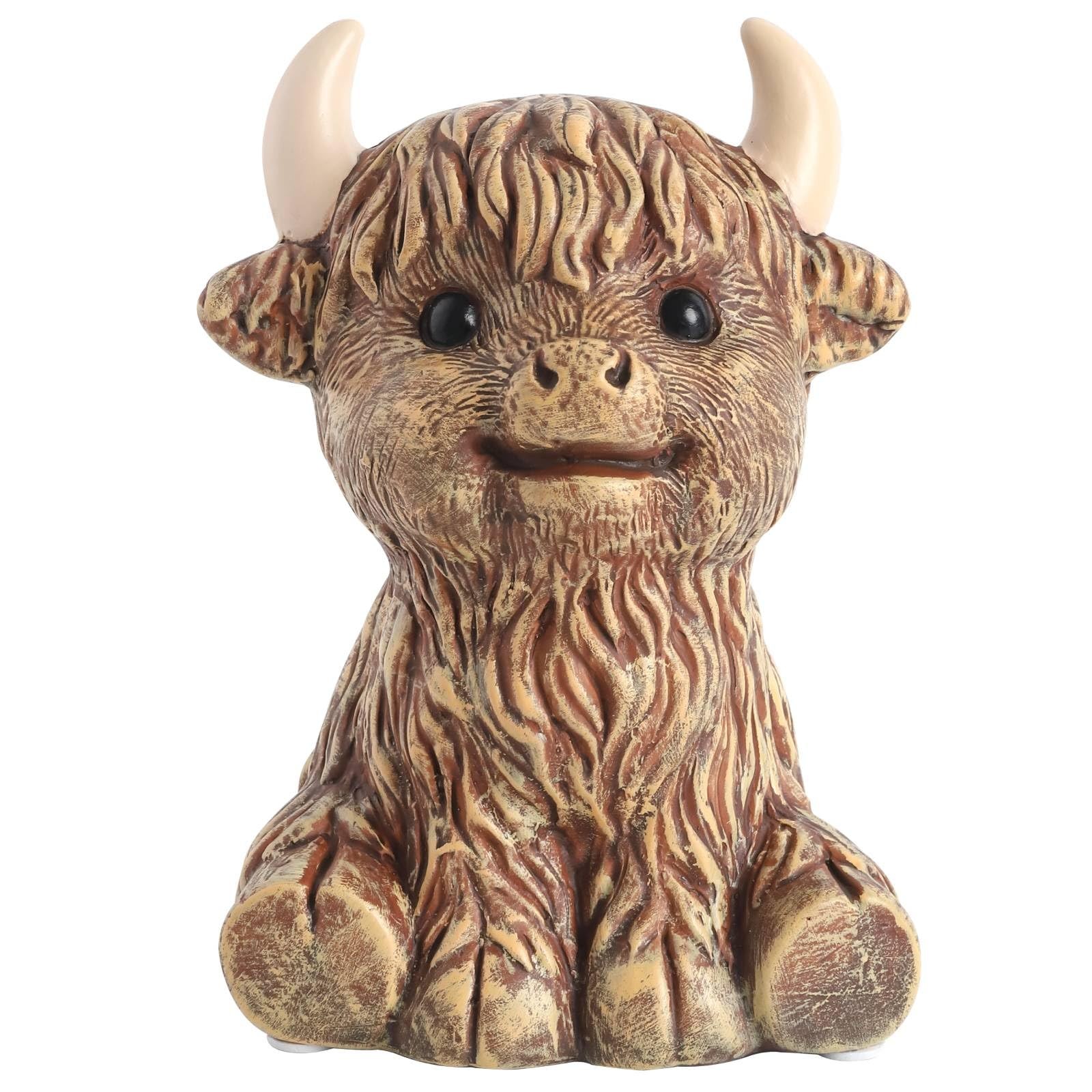 Highland Cow Piggy Bank – Cute Ceramic Coin Bank for Kids  Nursery Décor