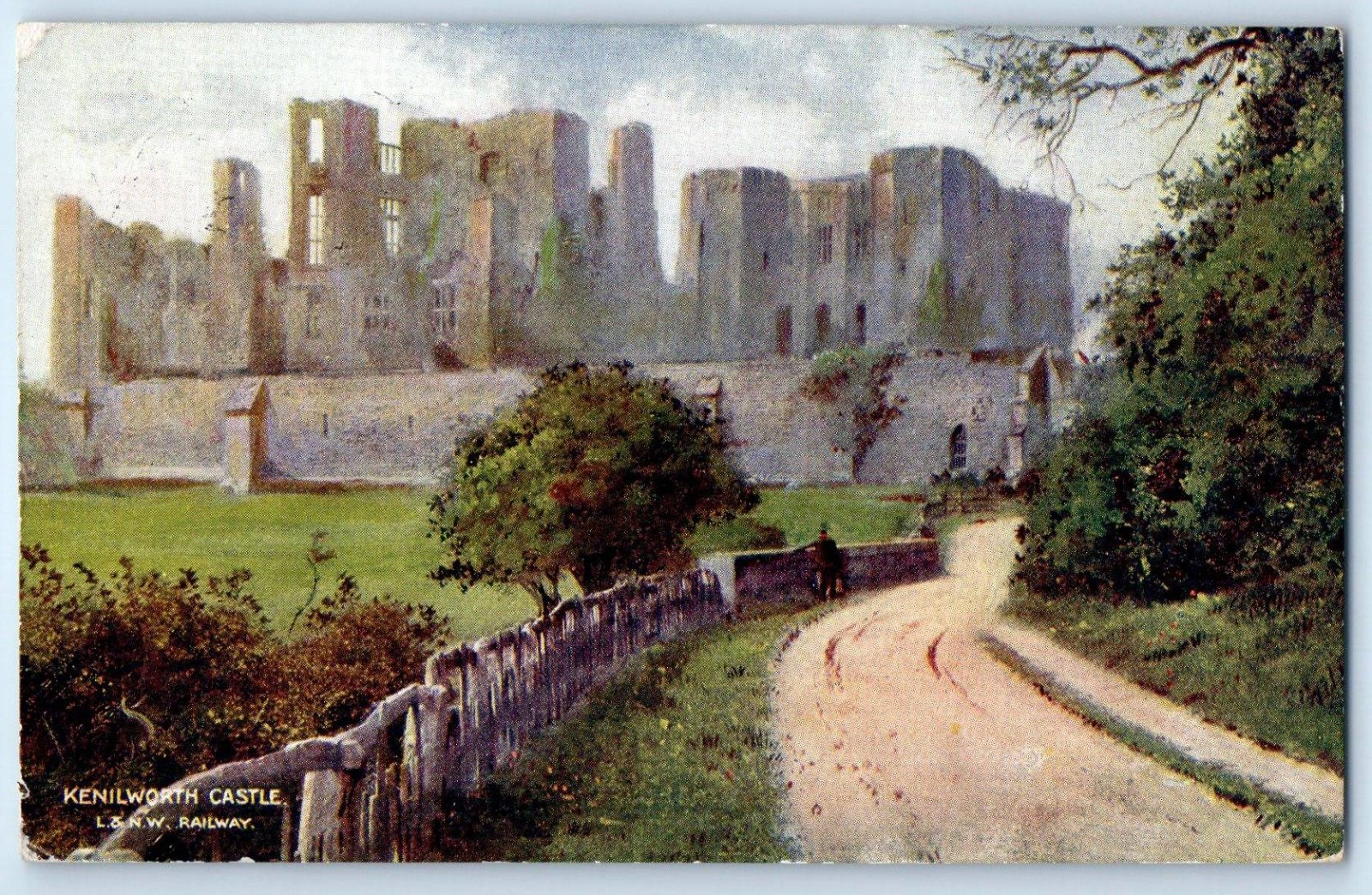 Kenilworth Warwickshire EnglandPostcard Kenilworth Castle L &NW Railway 1910