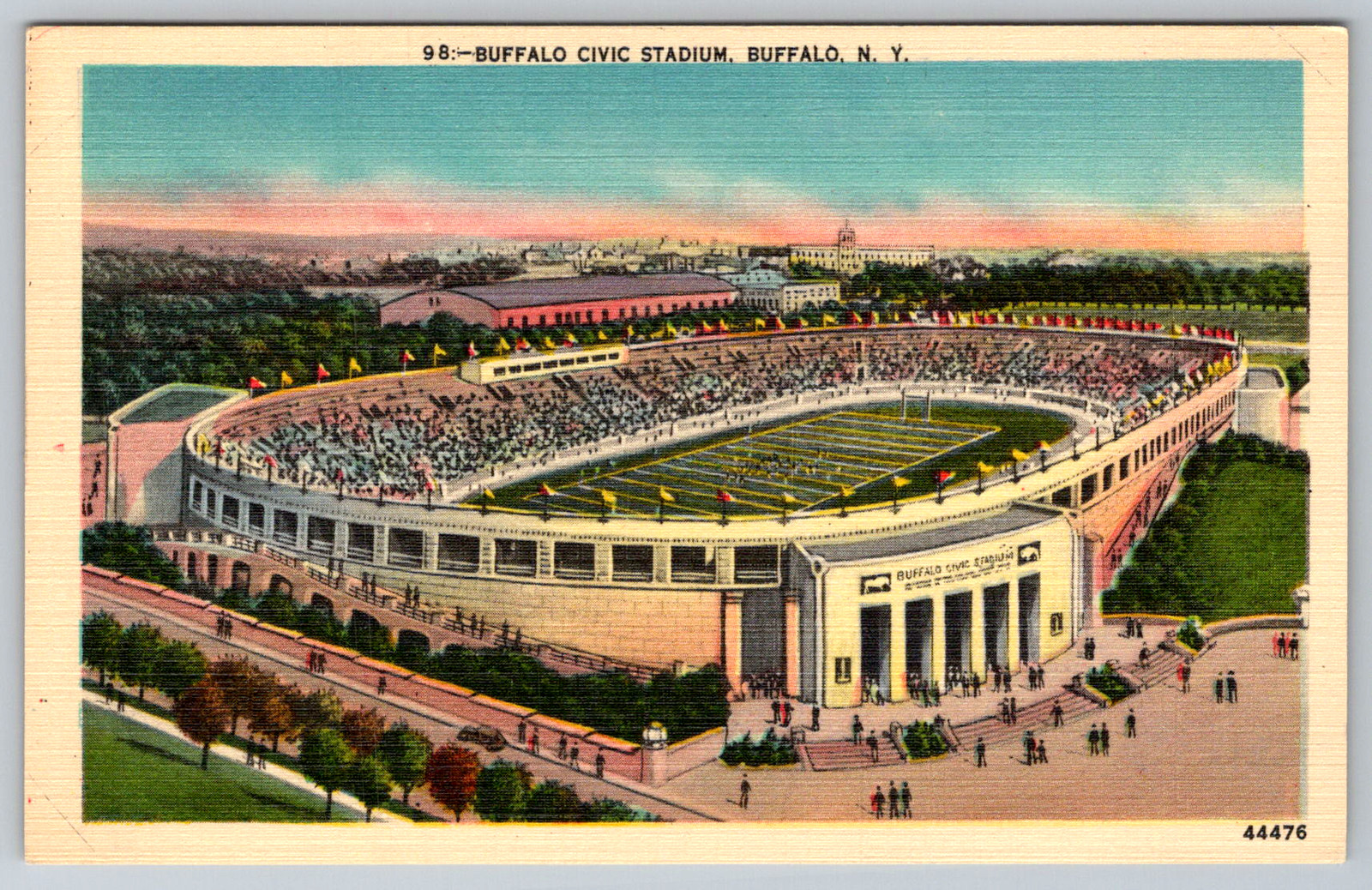c1940s Buffalo Civic Stadium NY Vintage Postcard