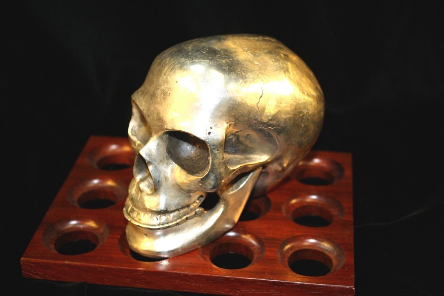 S7721 Nickel Silver Composite Human Skull Shaped. Nepal