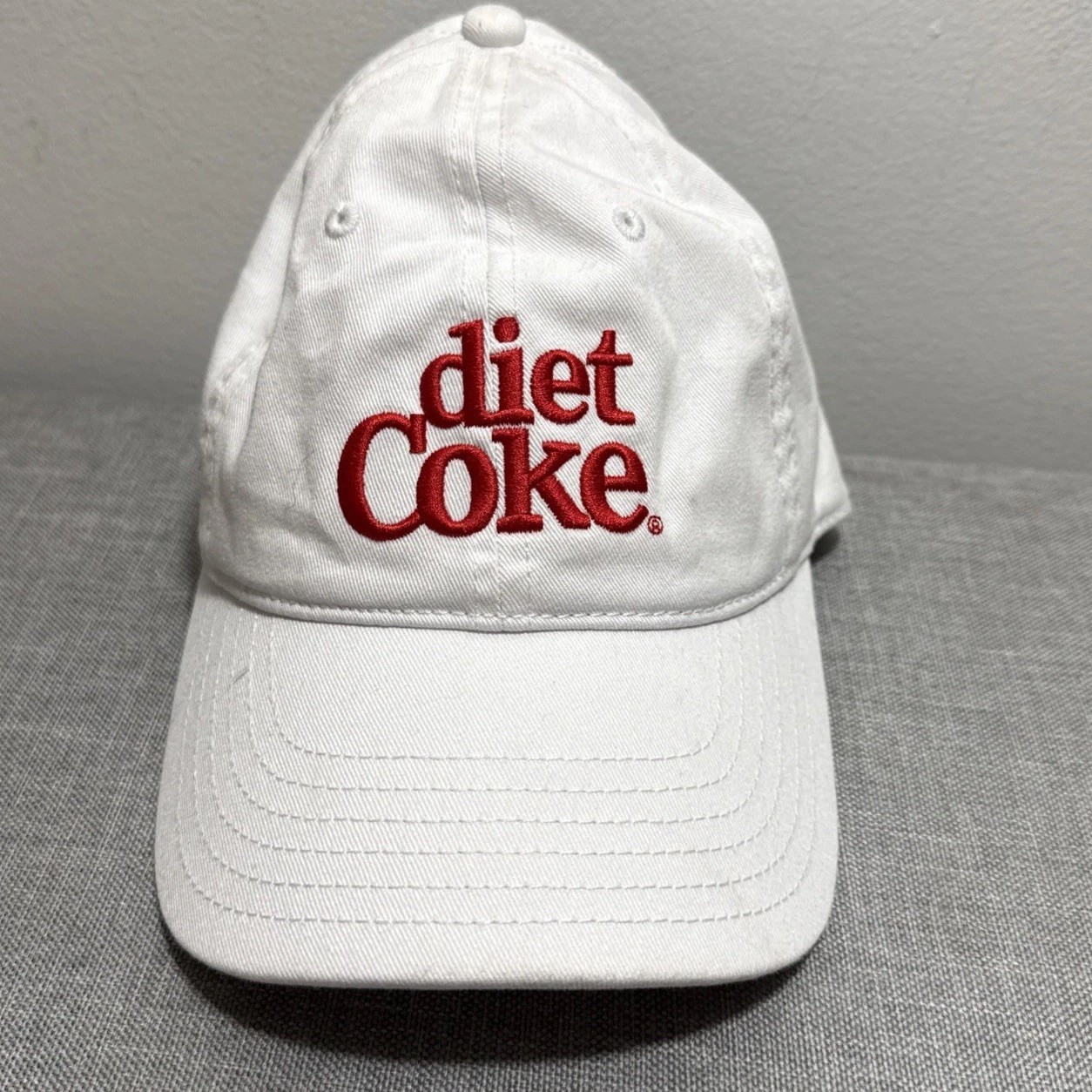 Diet Coke Coca-Cola Brand White Baseball Cap Adjustable Strapback 100% Cotton