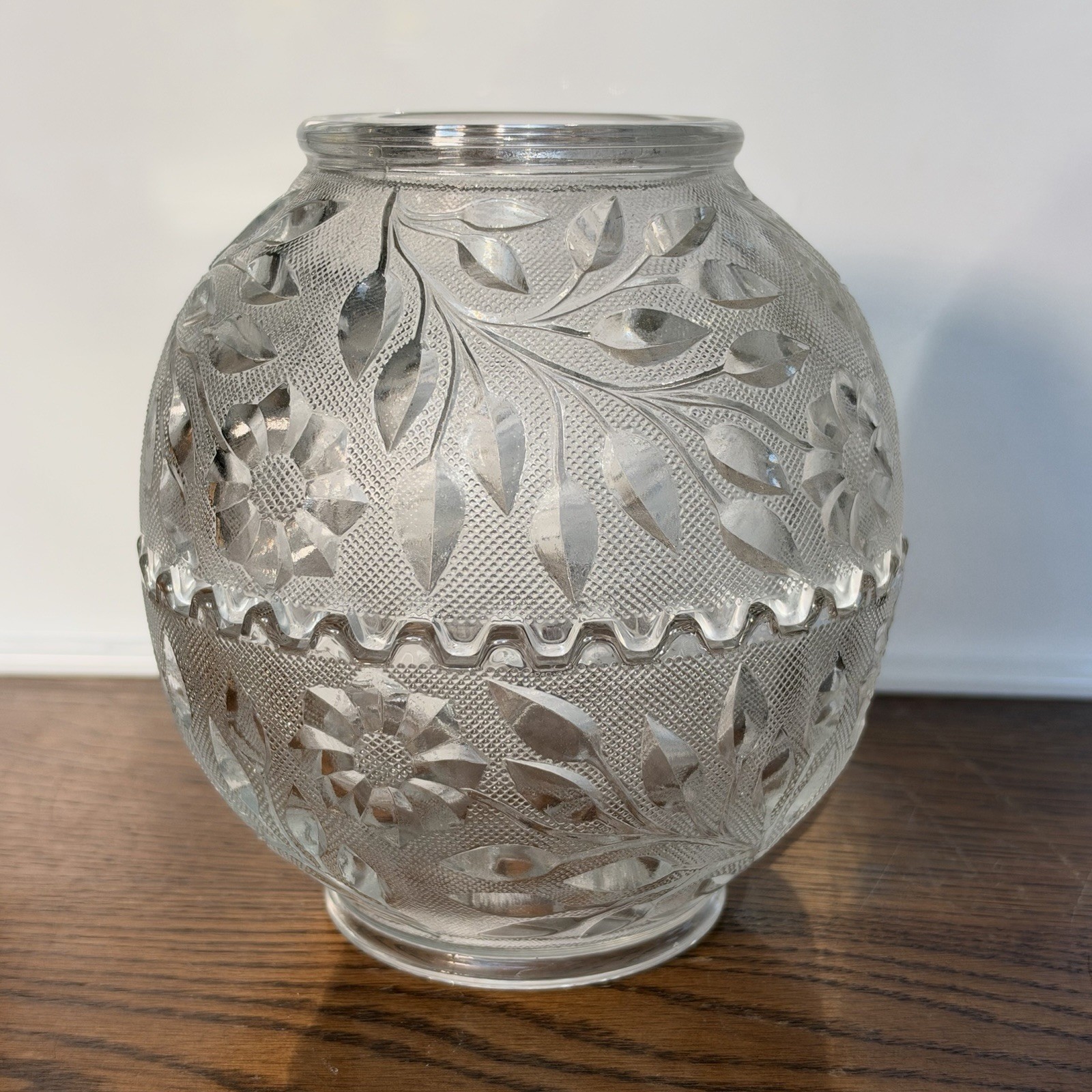 Vintage Westmoreland Clear Glass Fairy Lamp Floral Daisy Pattern 2 Piece 5.5