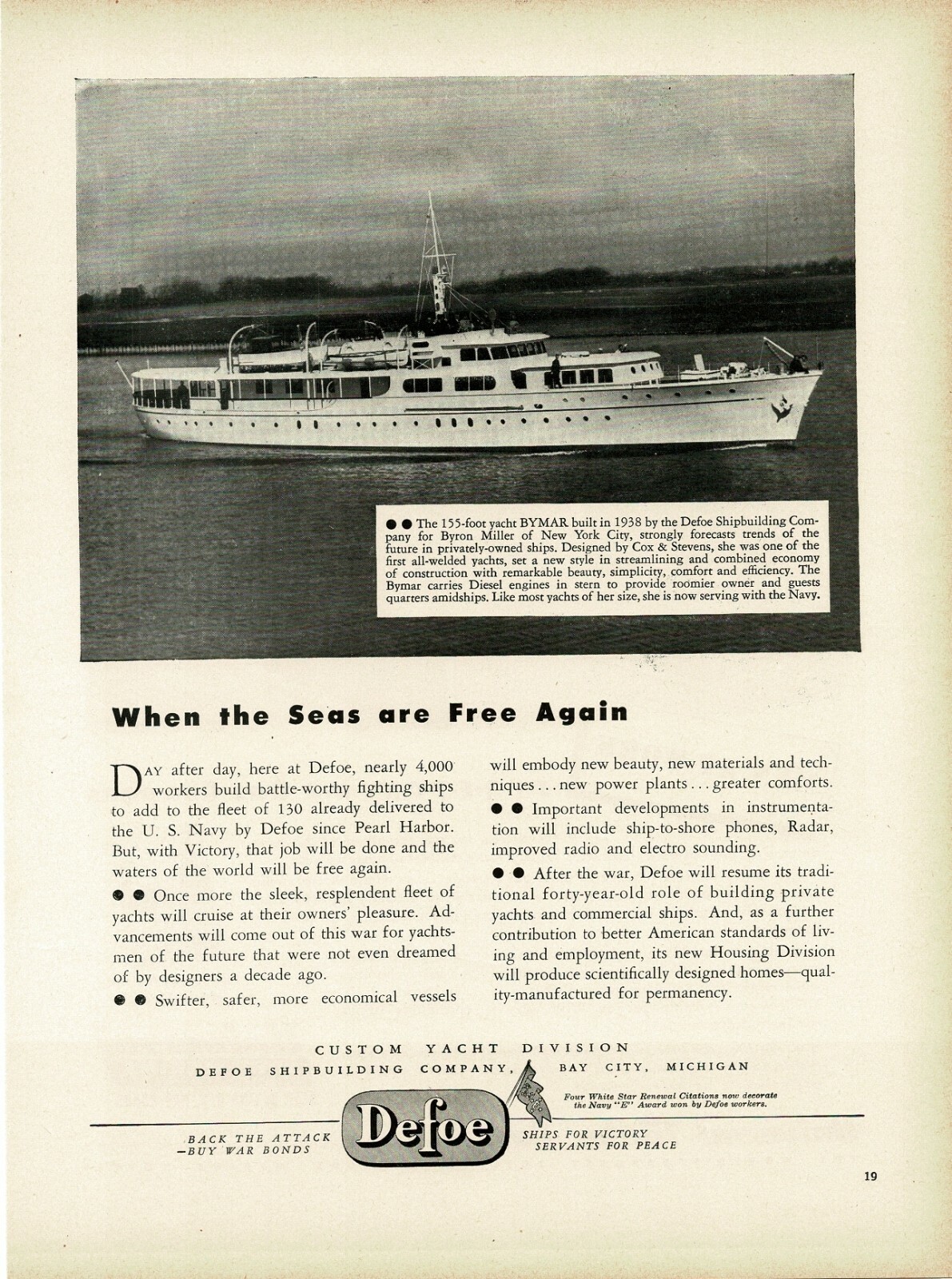 1945 DEFOE Shipbuilding 155\' Motor Yacht \