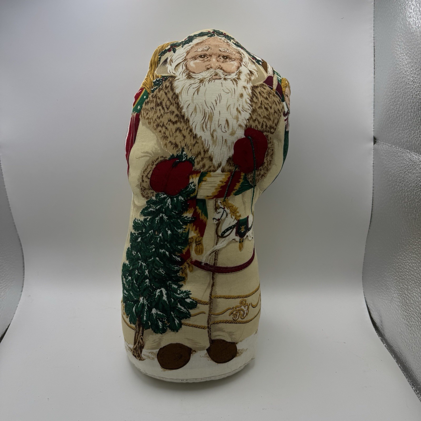 Father Christmas Santa Claus Stuffed Fabric Doll Standing Christmas  Decor