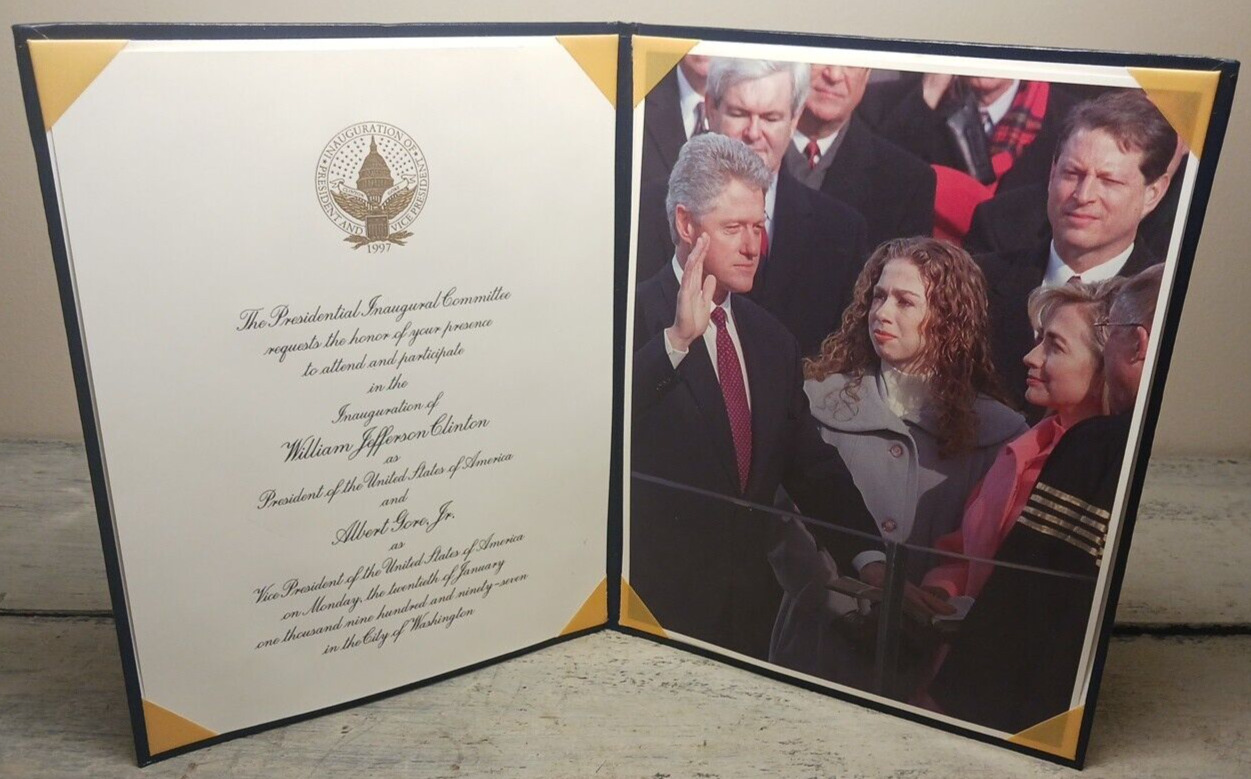 1997 President Bill Clinton & Al Gore Inauguration Invitation 8.5x11 Photograph