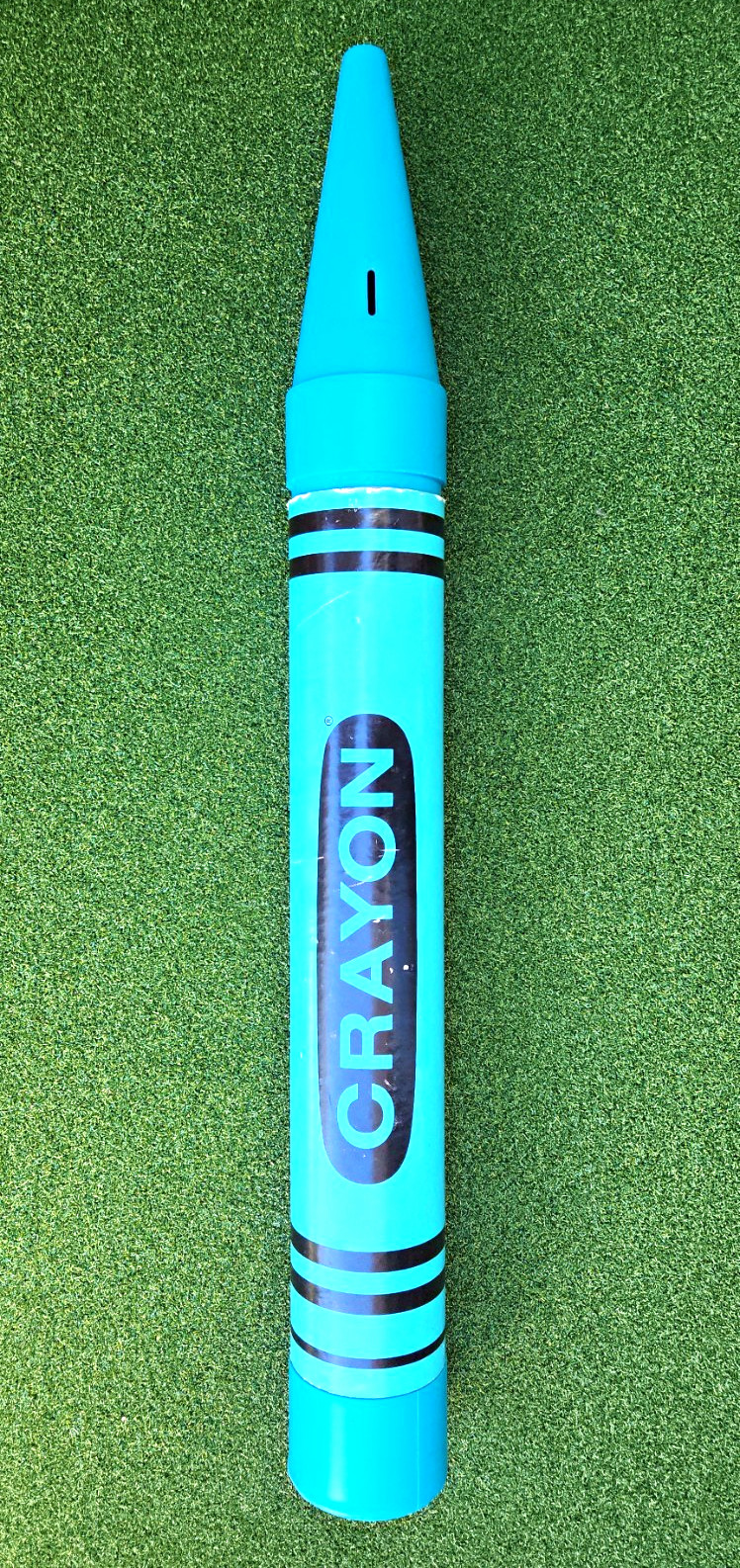 Vintage 1988 Turquoise Crayon Piggy Bank