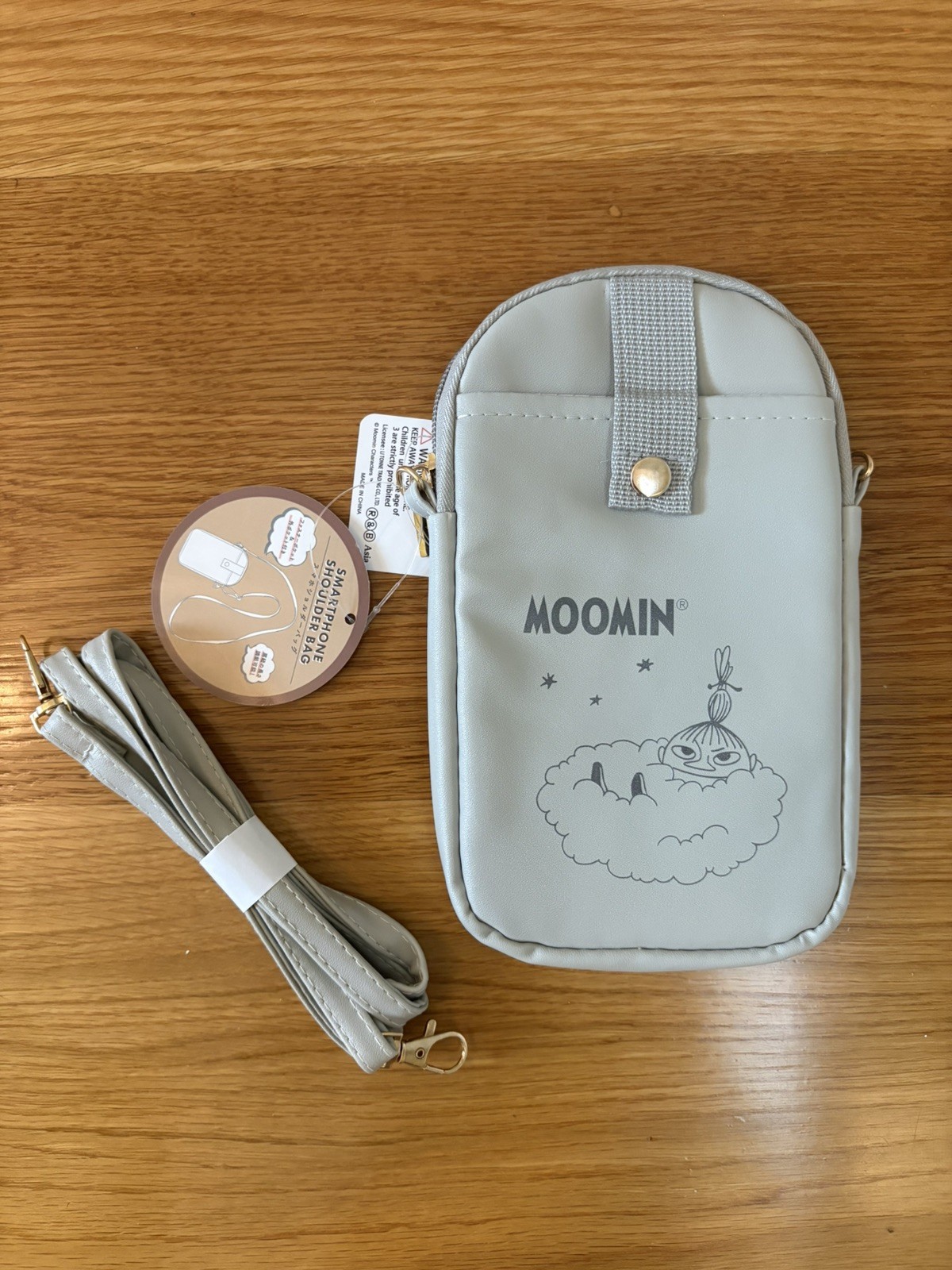 Moomin Smartphone Shoulder Bag with Pocket and Long Strap New from Japan
