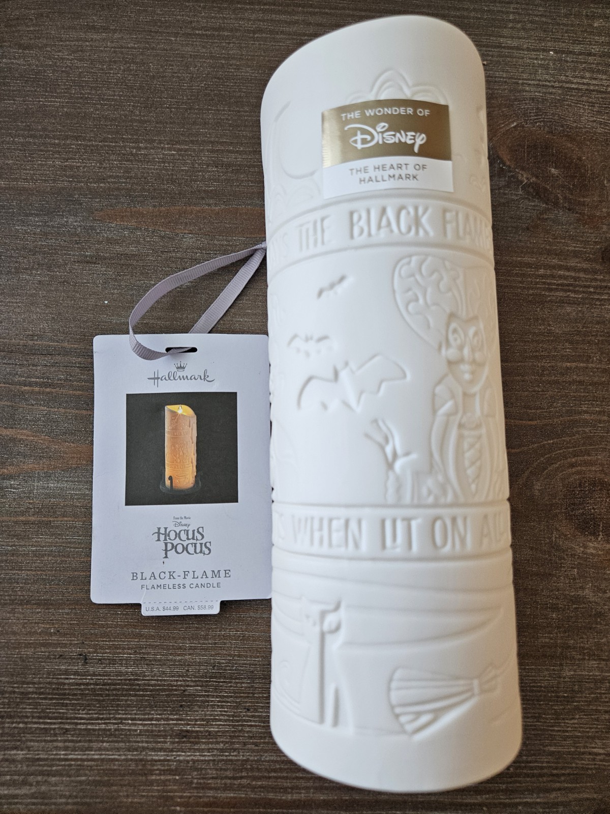 Hallmark Halloween Disney Hocus Pocus Black Flame Flameless Candle New No Base