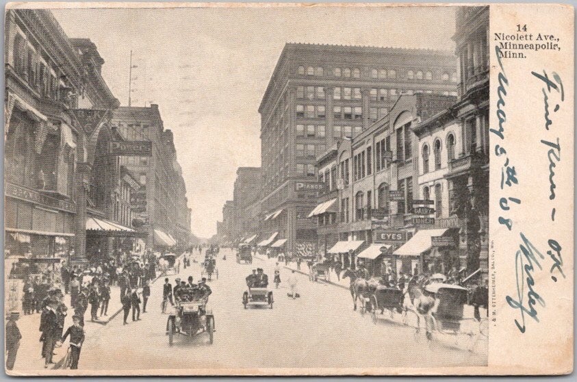 Vintage 1908 Minneapolis, Minnesota Postcard 