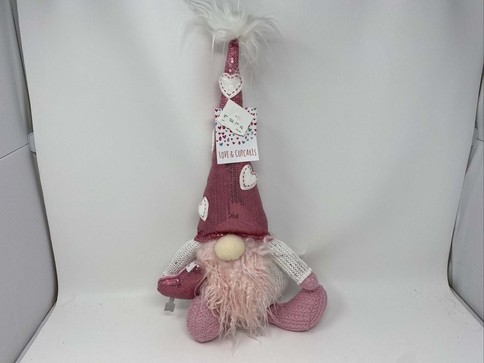 Love & Cupcakes 8x18in Plush Gnome Valentine\'s decor BB02B02003