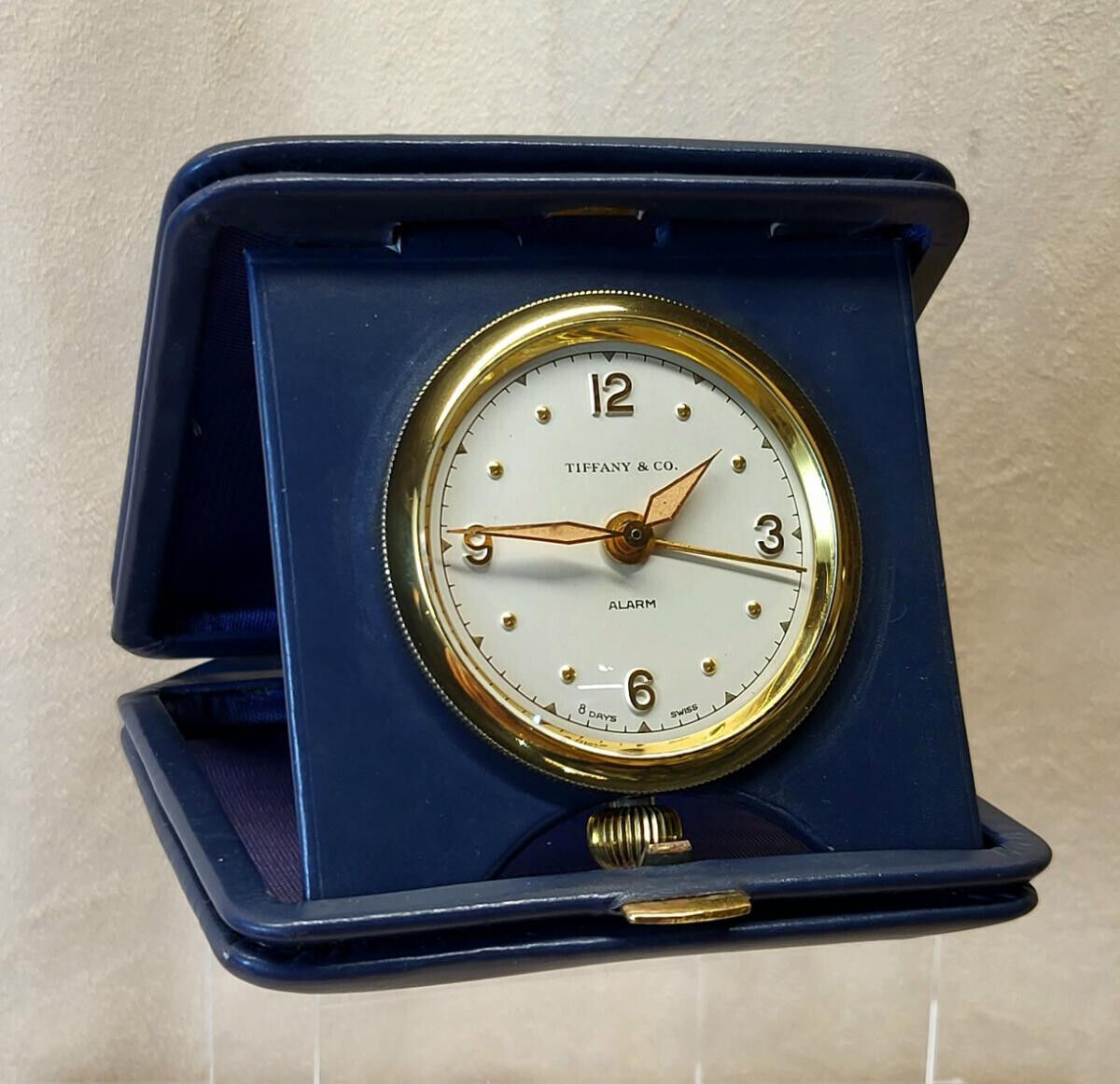 Luxe Tiffany & Co. MCM Swiss Travel Alarm Clock rare Concord 8-day 15-jewel mvt.