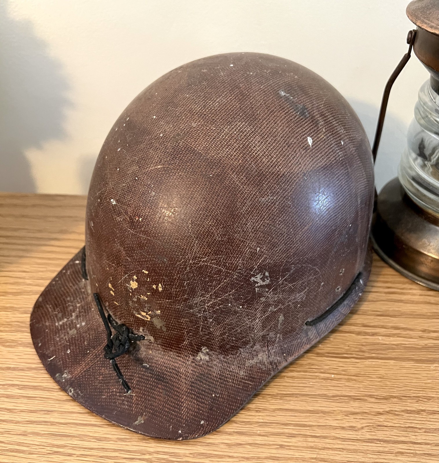 Vintage MSA Skullgard Miner Helmet Hard Hat Brown Fiberglass Michigan Coppermine