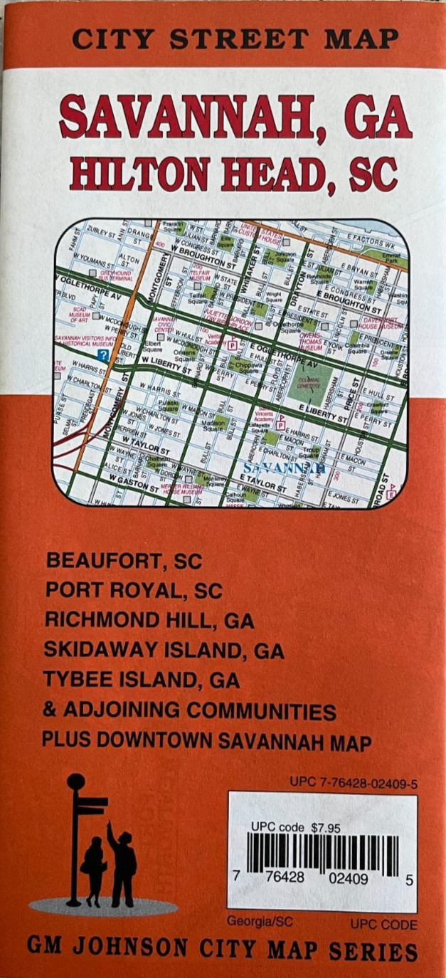 New SAVANNAH GEORGIA/HILTON HEAD SC ROAD MAP  City/Street  AAA/GMJ  LATEST 2024