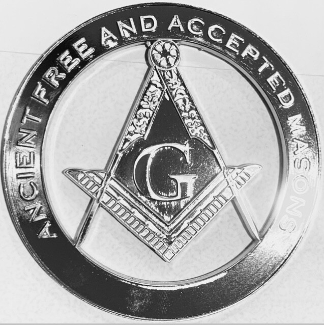 Master Mason AF&AM Car Emblem  Auto chrome  Emblem Freemason Blue Lodge