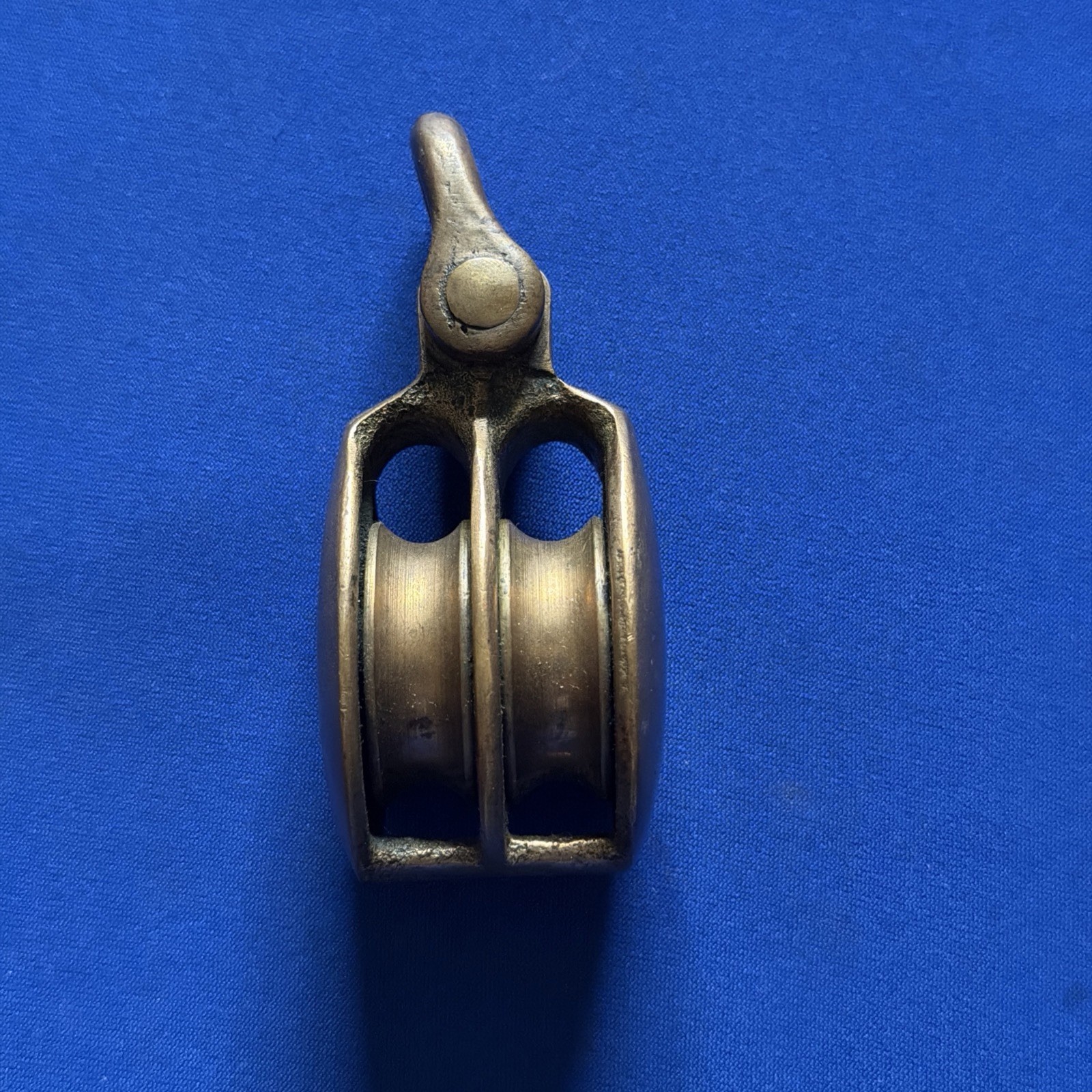 Vintage Late 19th/ Early 20th Century Solid Brass Double Maritime Pulley