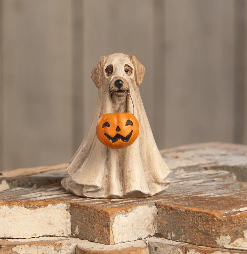 Bethany Lowe Small Spooky Ghost Dog Figurine ~~ Halloween Must-Have