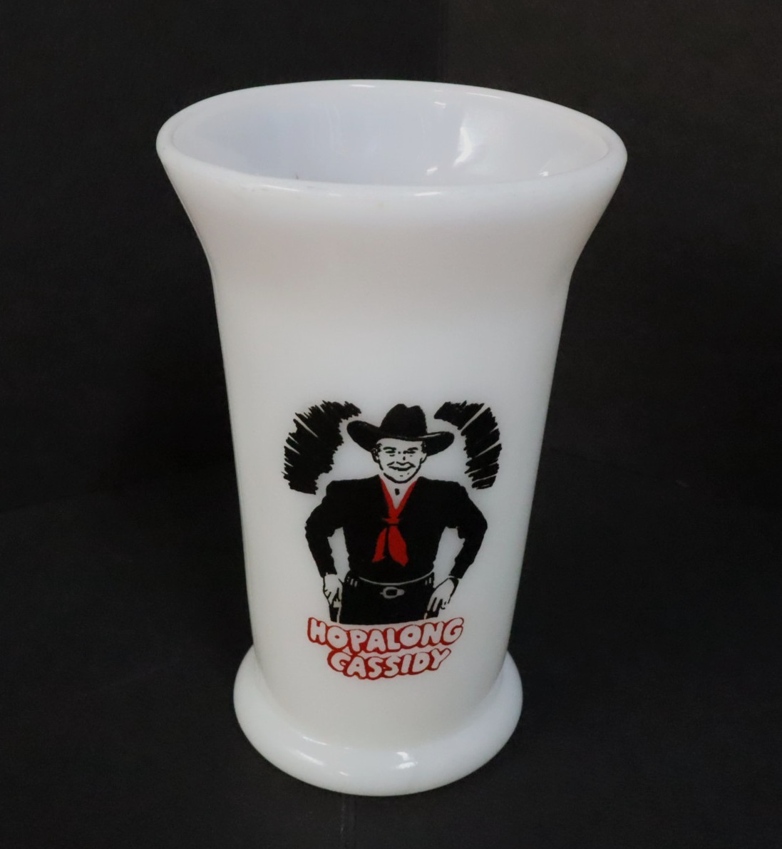 Hopalong Cassidy Dinner Milk Glass 8 ounce Tumbler White Vintage Hoppy