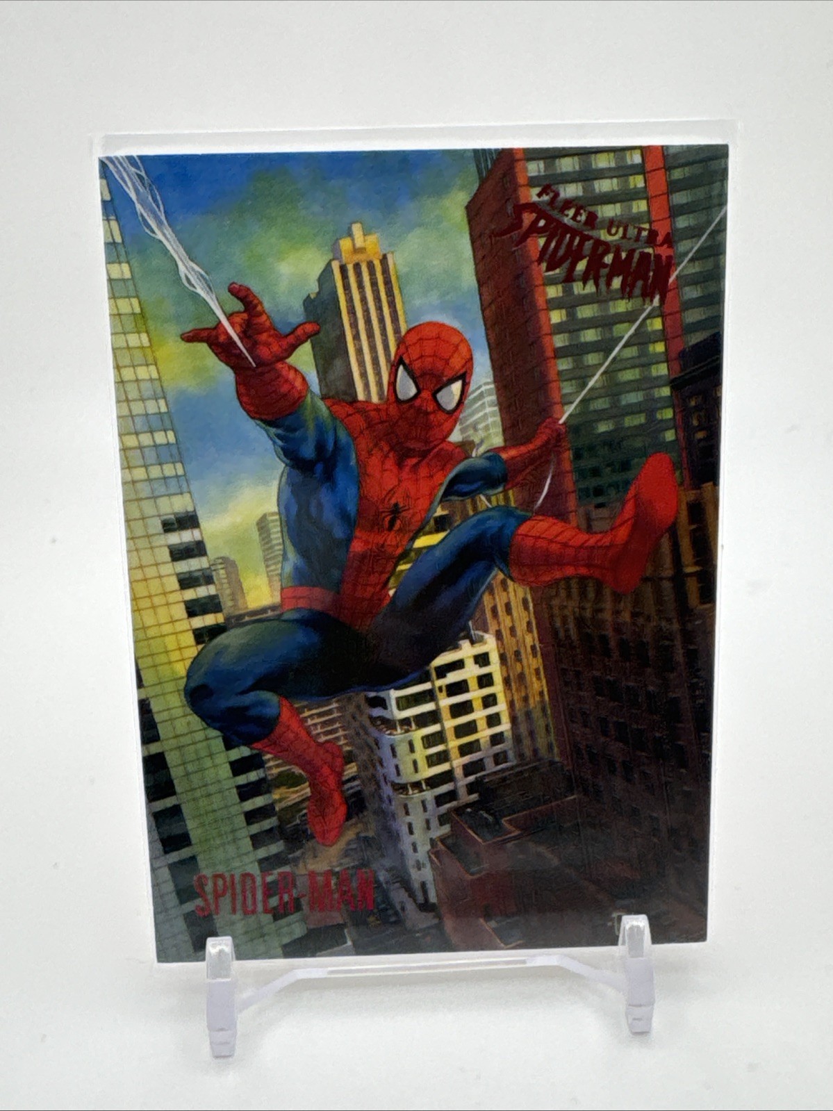 2017 FLEER ULTRA Spider-Man Red Foil Promo Card #NSU RARE 2017 FLEER ULTRA Spider-Man Red Foil Promo Card #NSU RARE