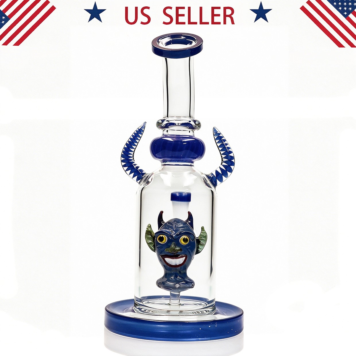 Devil Hookah 9'' Heavy Glass Bong and Water Pipes Smoking Perc Bongs w/14mm bowl