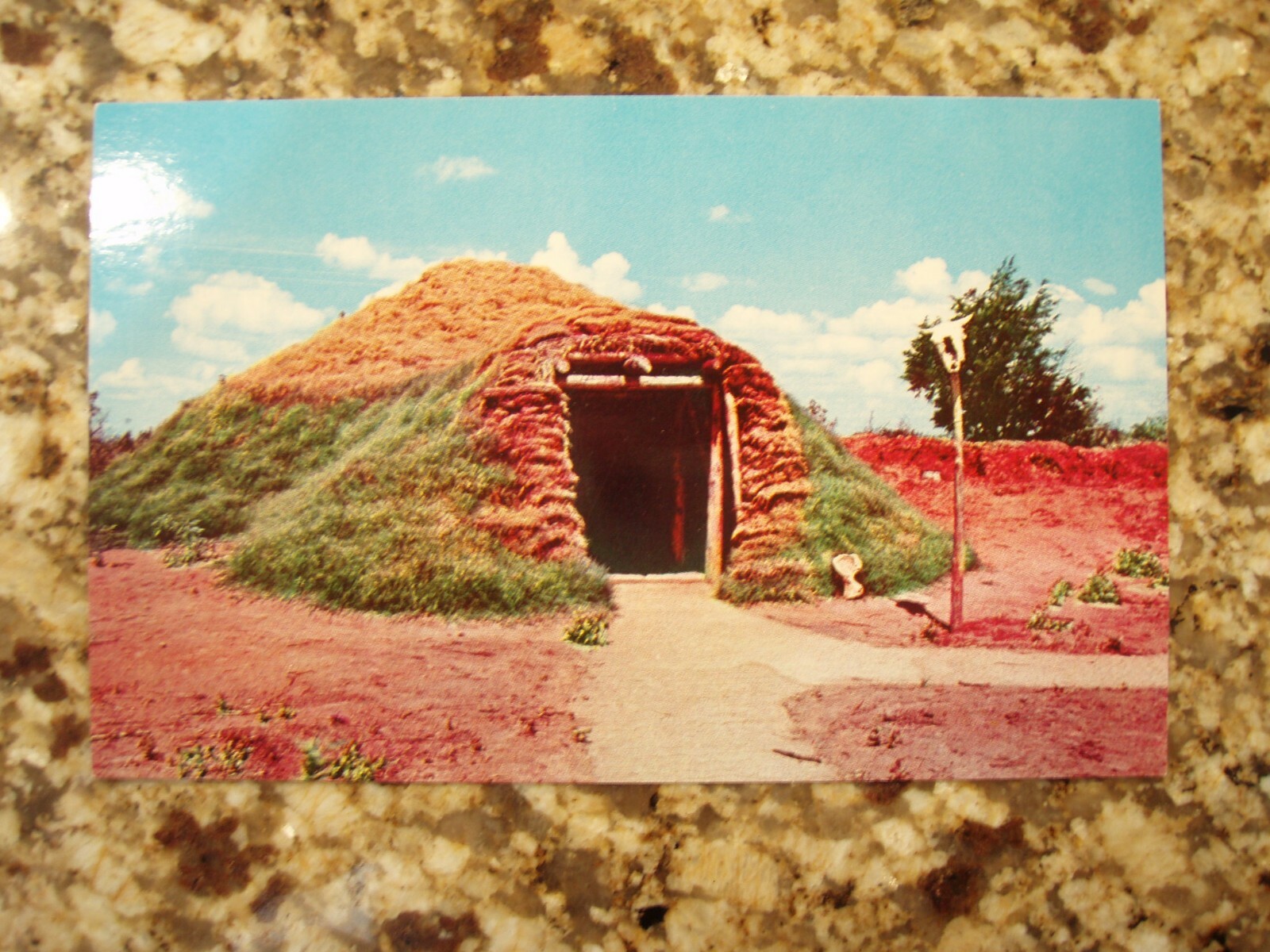 Pawnee Earth House, Indian City, Anadarko, Oklahoma, Postcard