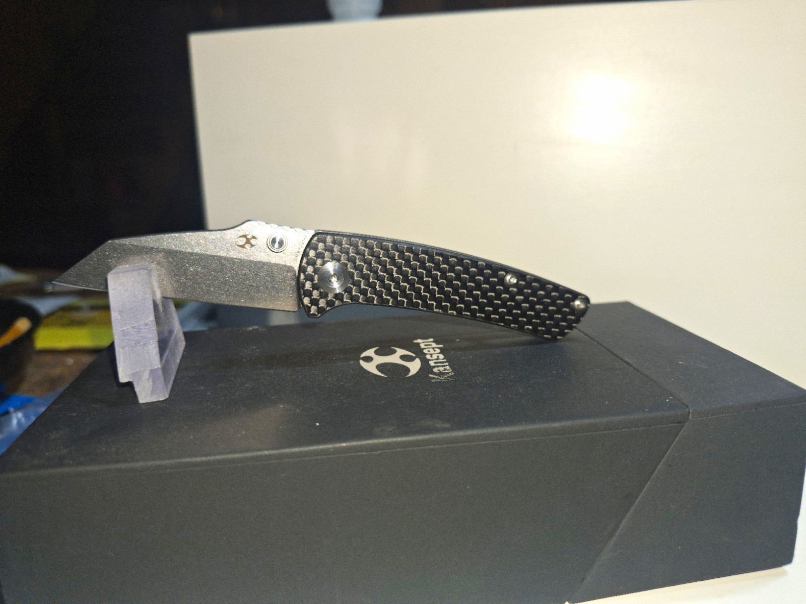 Kansept Little Main Street Carbon Fiber Tanto Plain Edge Liner Lock Pocketknife
