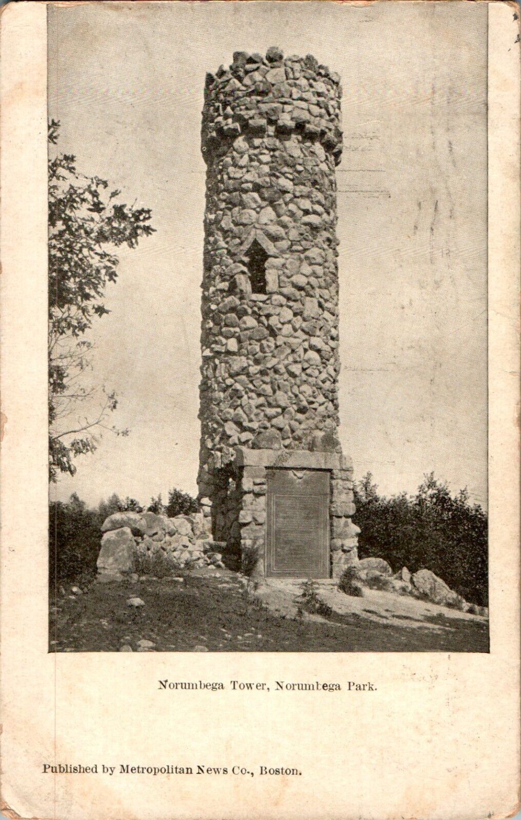 Norembega Tower, Norembega Park, Weston, Massachusetts MA 1905 Postcard