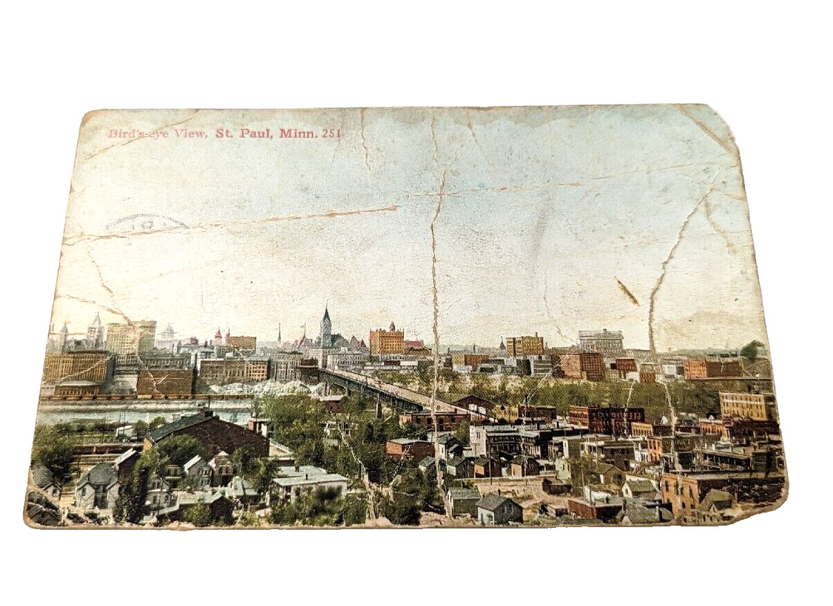 Antique 1912 Birds Eye View Art Piece Post Card 251 St. Paul Minnesota #1C Antique 1912 Birds Eye View Art Piece Post Card 251 St. Paul Minnesota #1C