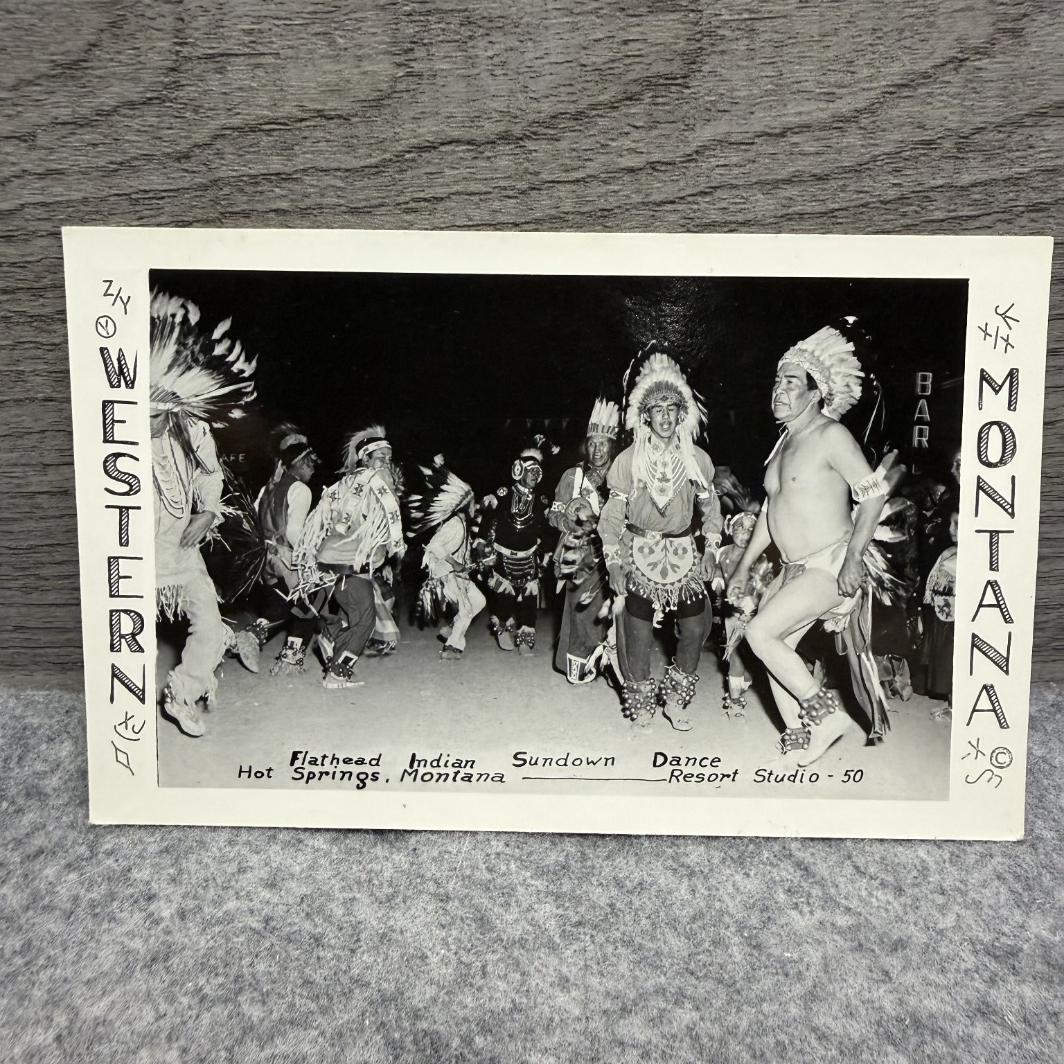 Flathead Indian Sundown Dance Hot Springs MT RPPC Real Photo Postcard Flathead Indian Sundown Dance Hot Springs MT RPPC Real Photo Postcard