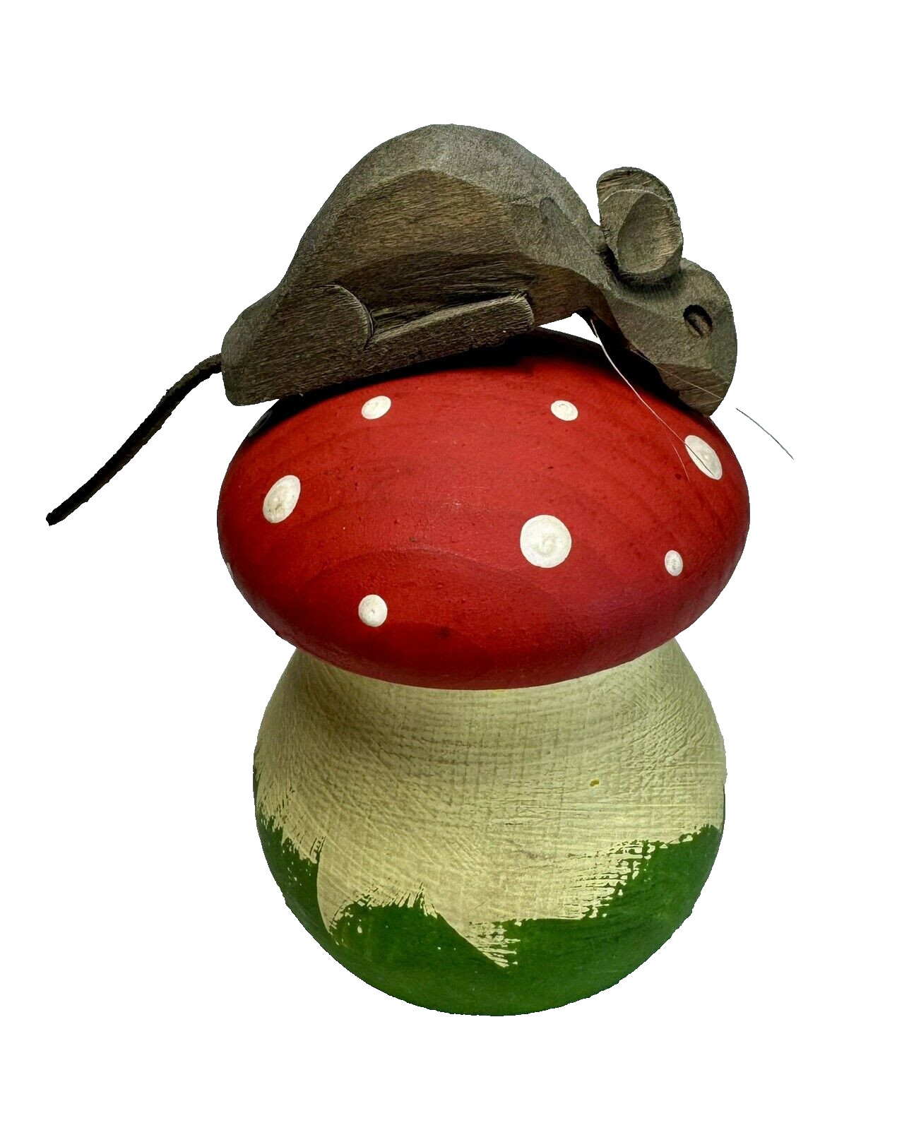 Joe Offerman of Owensboro KY Hand carved Wooden Mouse on Mushroom (please read)