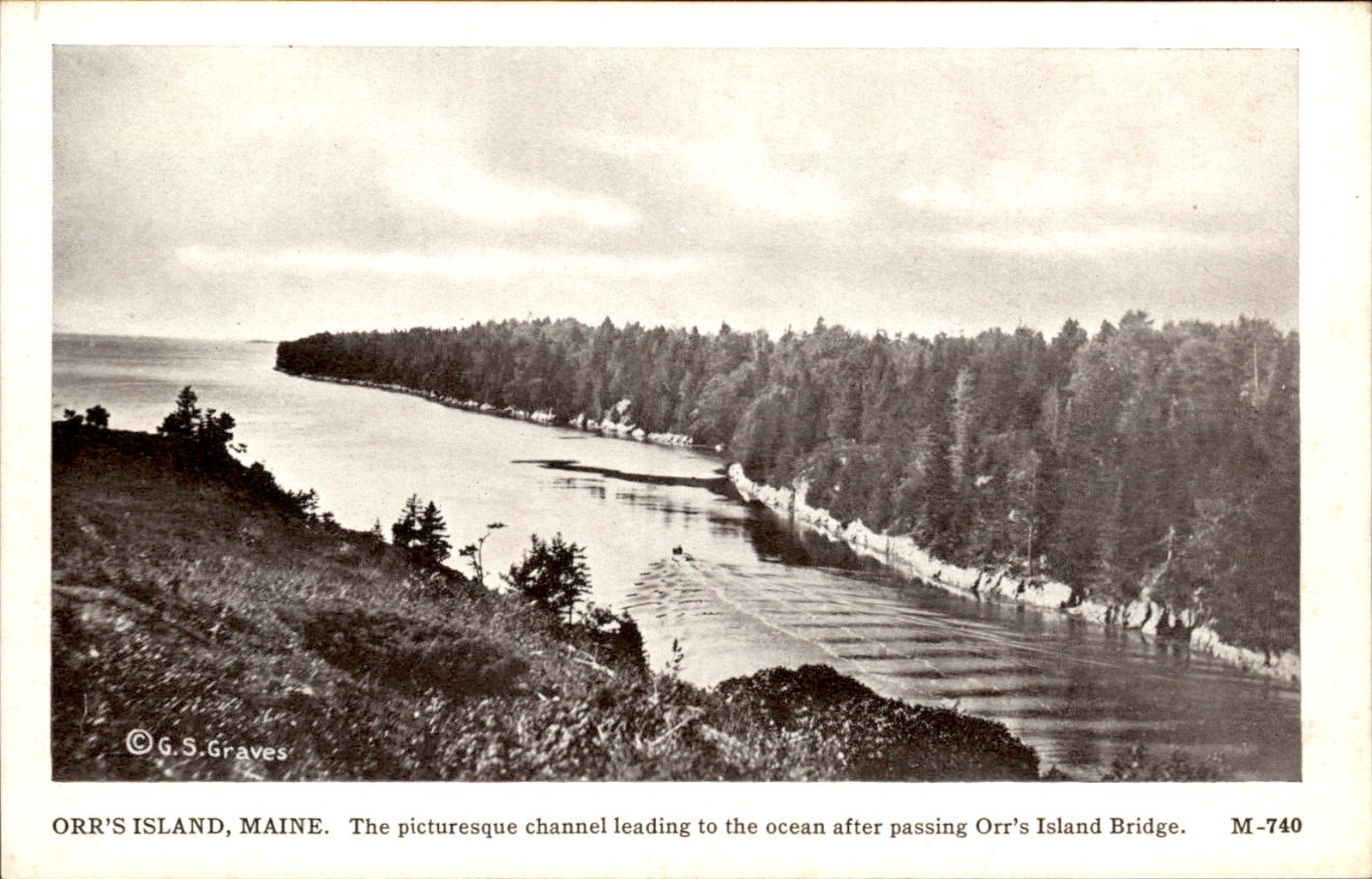 Orr's Island ME Channel to Ocean Geo. S. Graves c1900s-10s Vintage Postcard