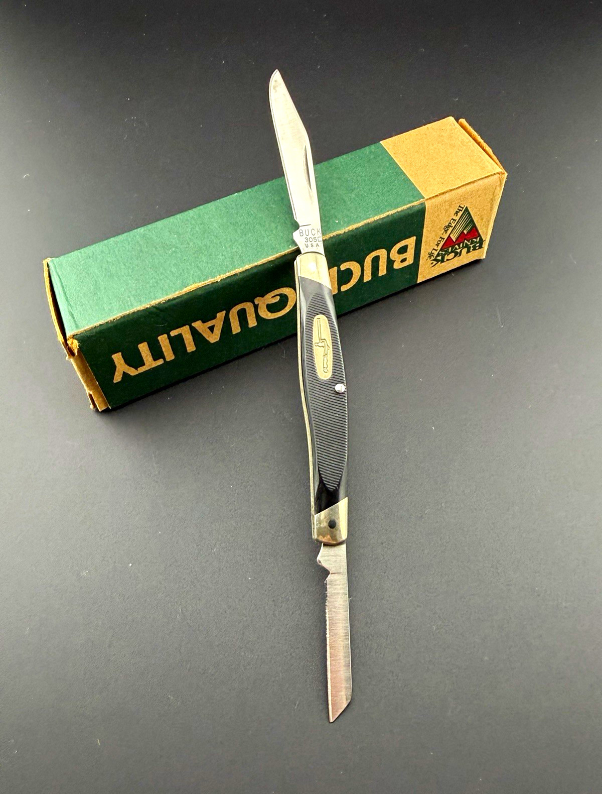 NOS Vintage 1996 Buck 305 C Lancer Pocket Knife 2 Blade New In Box USA