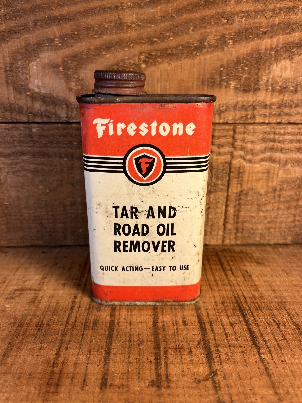 Vintage Firestone Tar and Road Oil Remover 8oz Can 